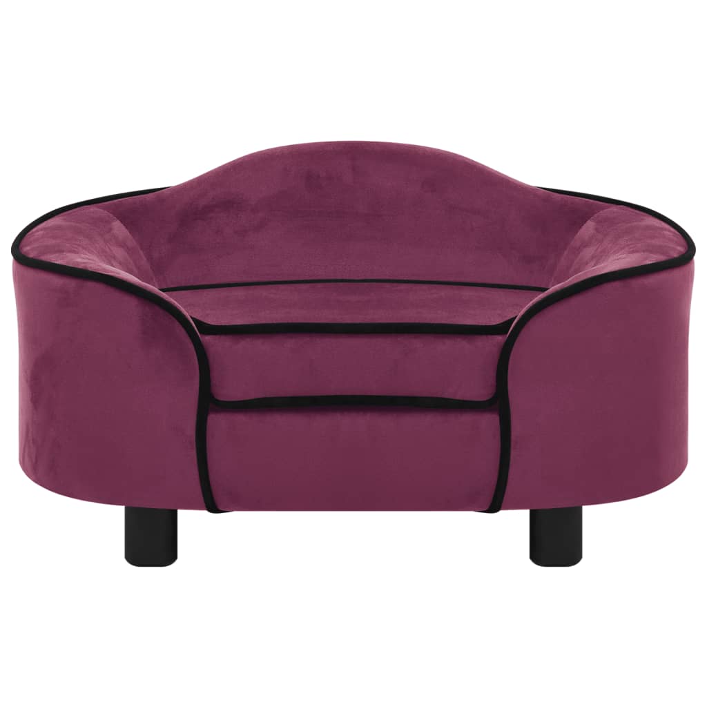 vidaXL Dog Sofa Burgundy 67x47x36 cm Plush