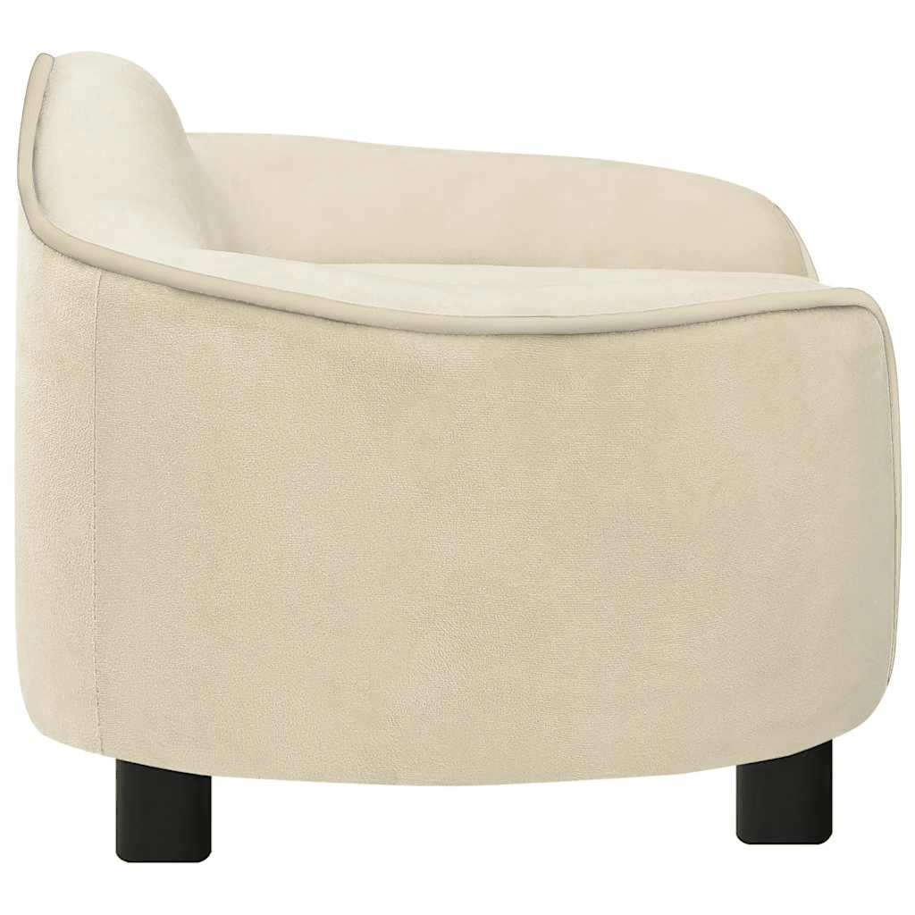 vidaXL Dog Sofa Cream 67x47x36 cm Plush