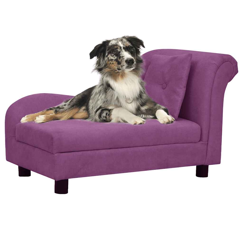 vidaXL Dog Sofa with Pillow Burgundy 83x44x44 cm Plush