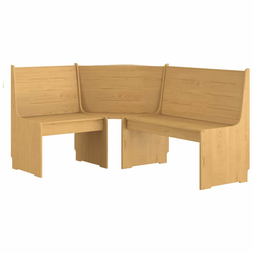 Corner Bench "REINE" 151 cm Honey Brown Solid Wood Pine