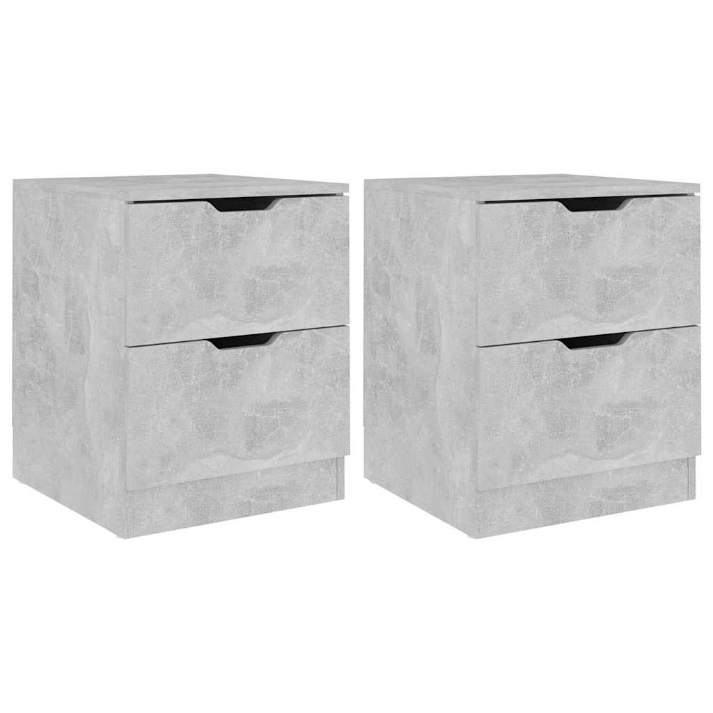 326732 vidaXL Bedside Cabinets 2 pcs Concrete Grey 40x40x50 cm Engineered Wood