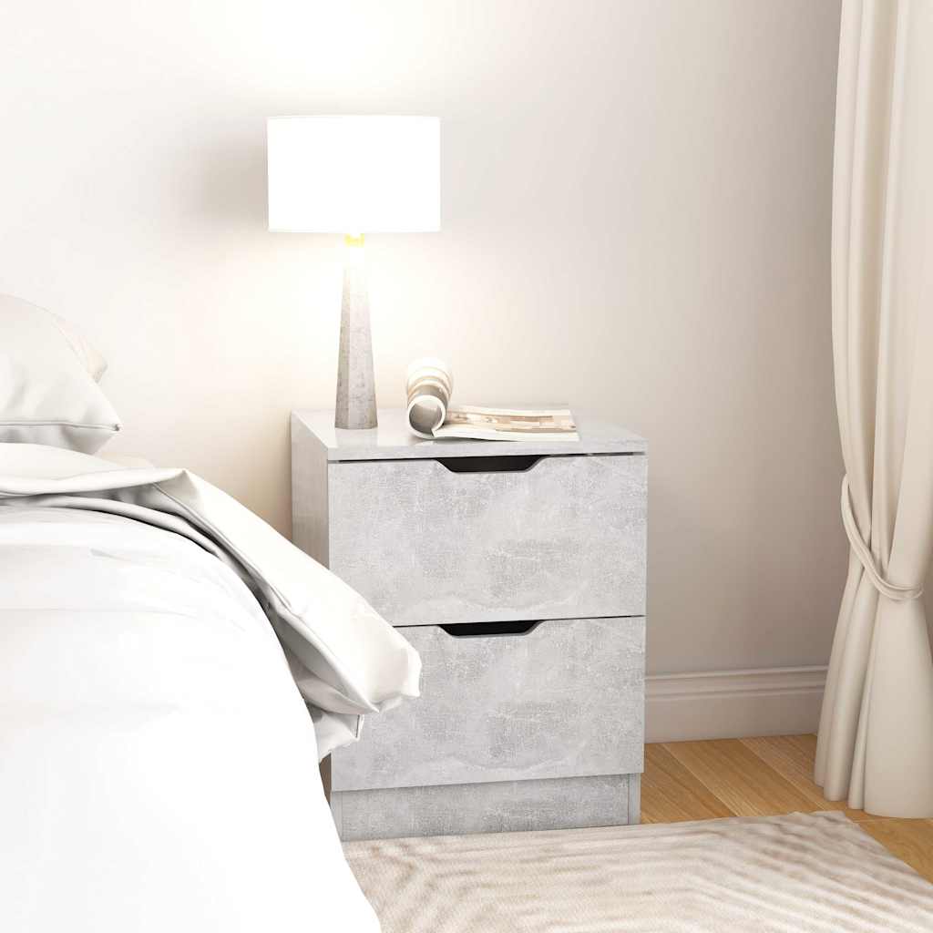 326732 vidaXL Bedside Cabinets 2 pcs Concrete Grey 40x40x50 cm Engineered Wood
