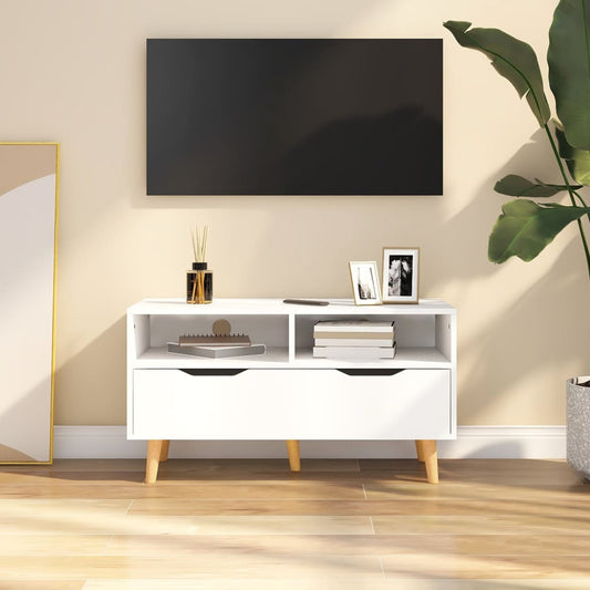 vidaXL TV Cabinet White 90x40x48.5 cm Engineered Wood