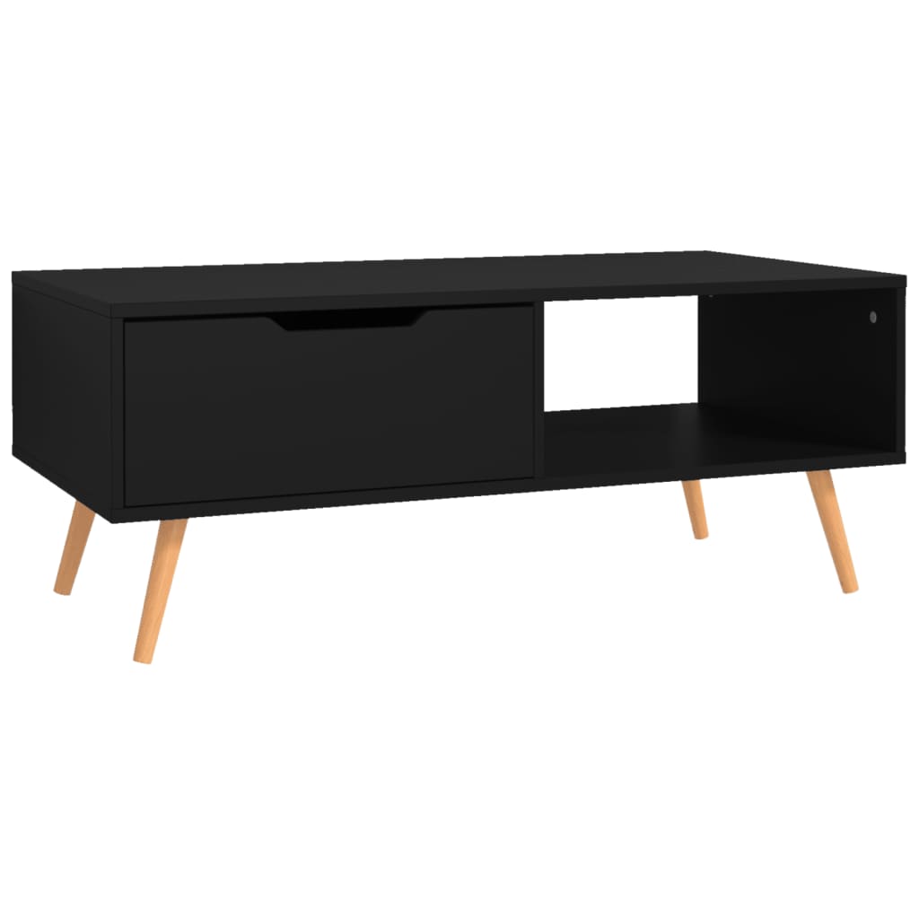 326787 vidaXL Coffee Table Black 100x49,5x43 cm Engineered Wood