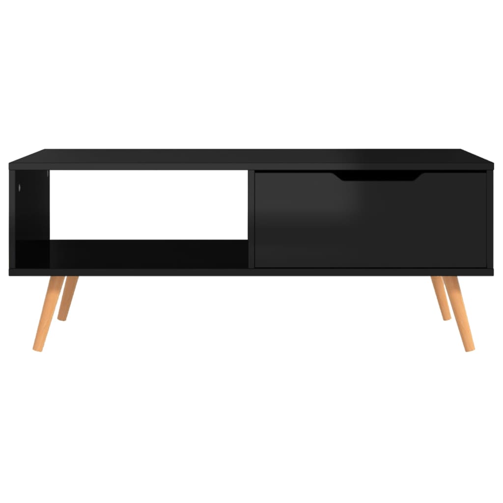 326793 vidaXL Coffee Table High Gloss Black 100x49,5x43 cm Engineered Wood