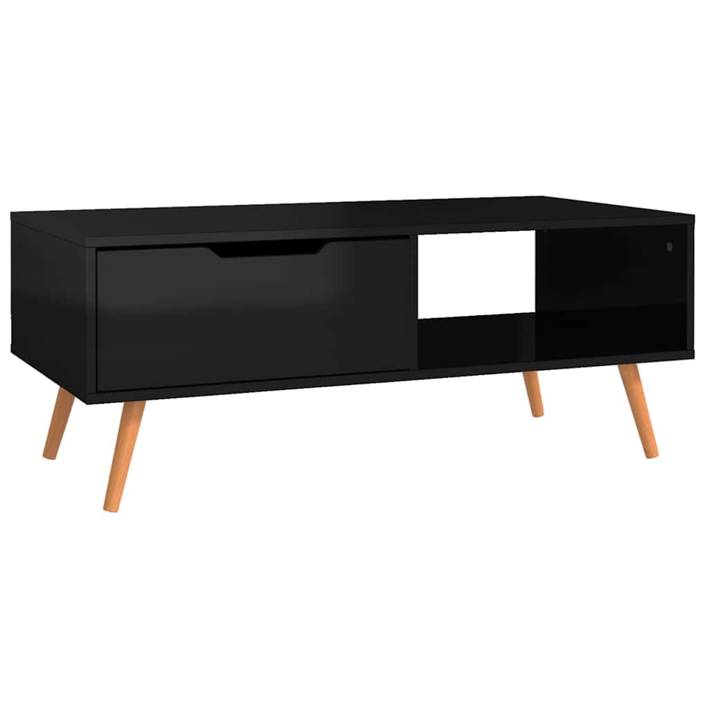 326793 vidaXL Coffee Table High Gloss Black 100x49,5x43 cm Engineered Wood