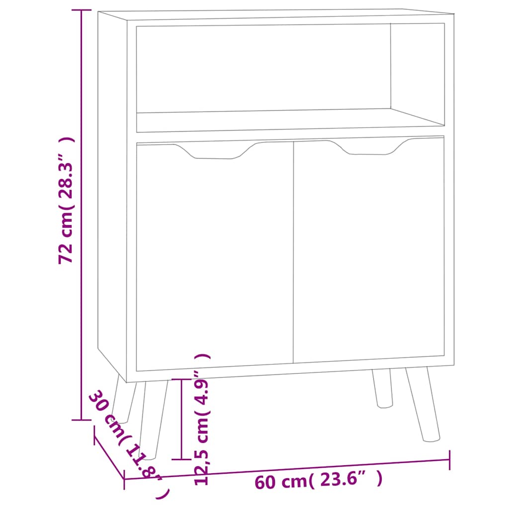 326825 vidaXL Sideboard Sonoma Oak 60x30x72 cm Engineered Wood