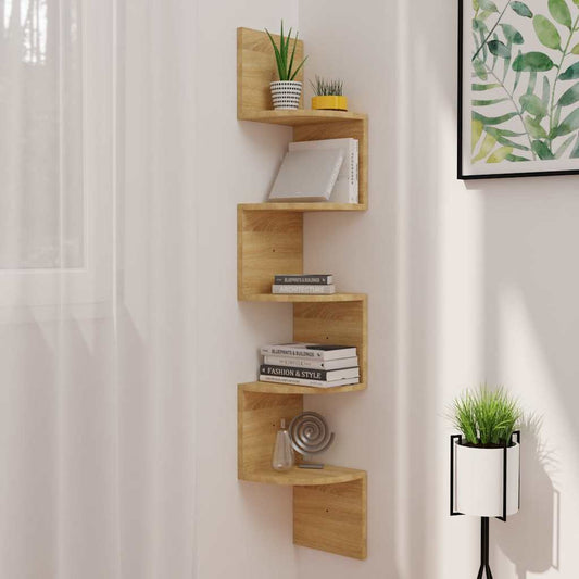 Wall Corner Shelf | Sonoma oak | Engineered wood | Medium