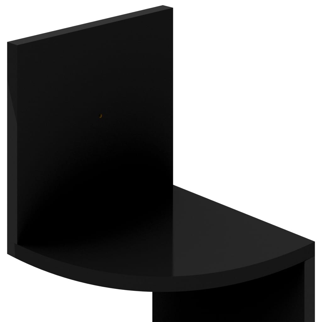 Wall Corner Shelf High Gloss Black 19x19x123 cm Engineered Wood