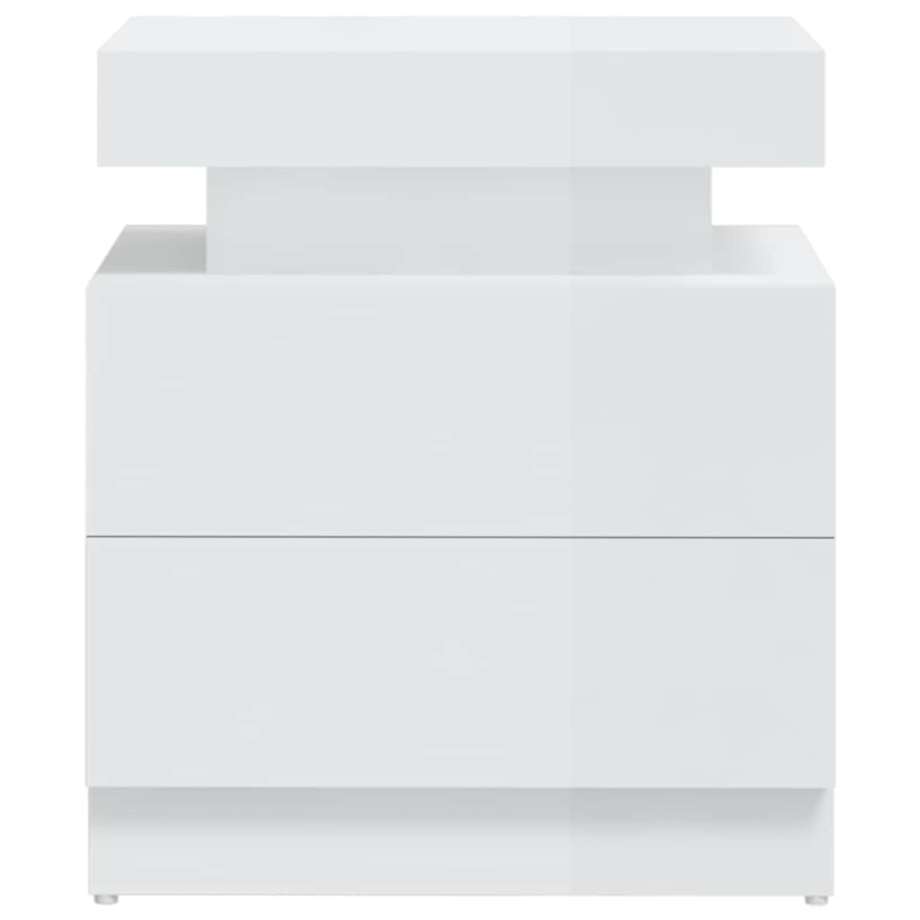 Bedside Cabinet High Gloss White 45x35x52 cm Engineered Wood