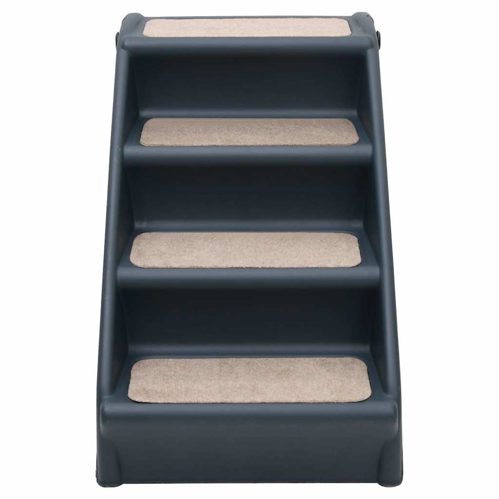 171172 vidaXL Folding 4-Step Dog Stairs Dark Grey