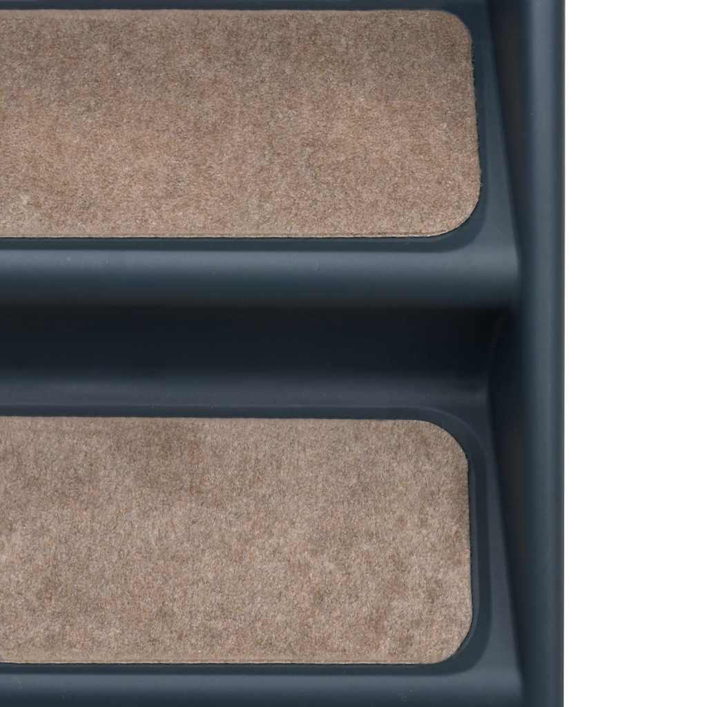 171172 vidaXL Folding 4-Step Dog Stairs Dark Grey