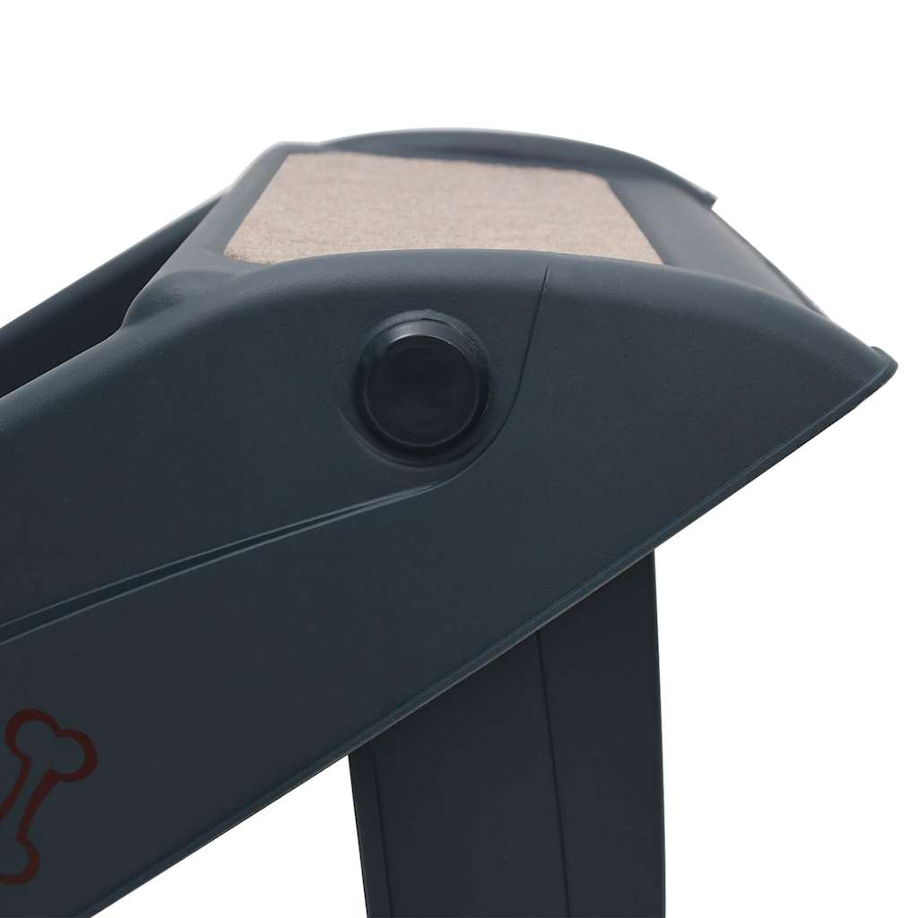 171172 vidaXL Folding 4-Step Dog Stairs Dark Grey