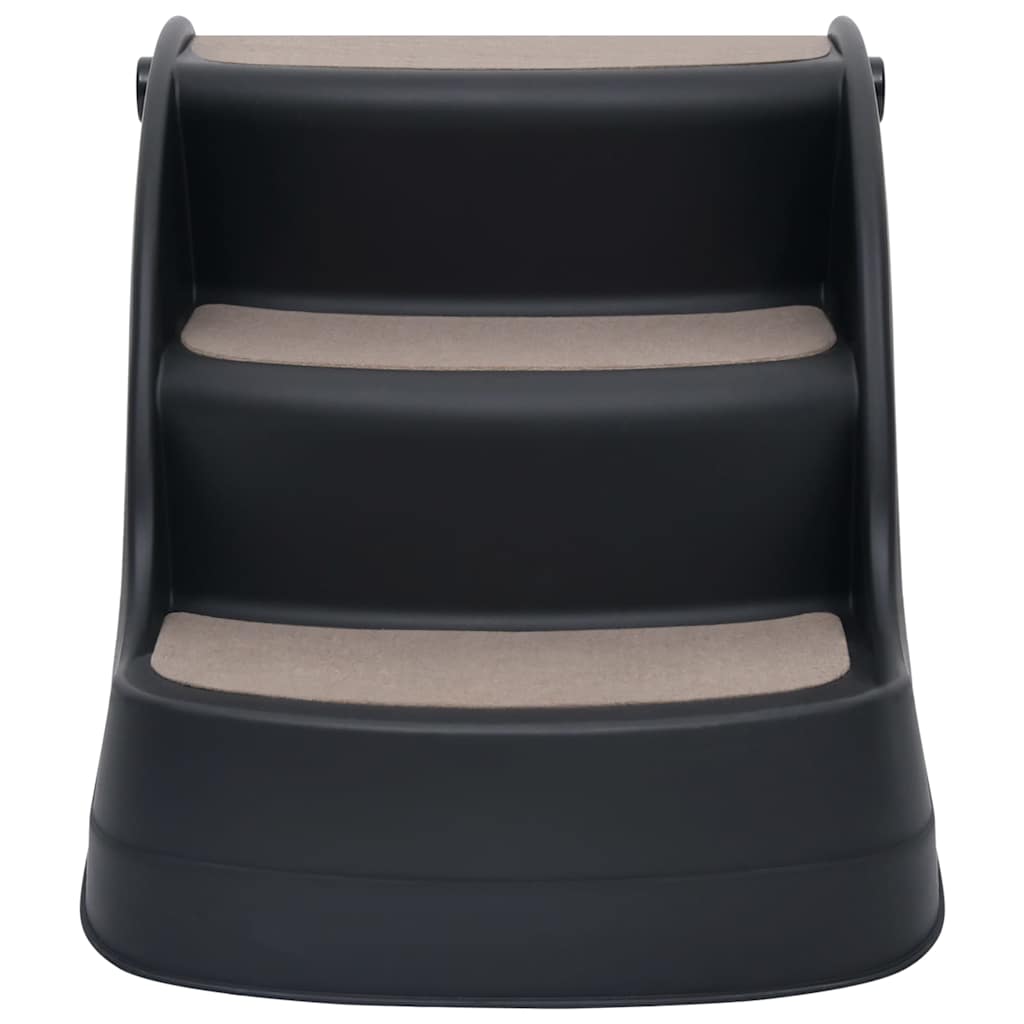 171173 vidaXL Folding 3-Step Dog Stairs Black