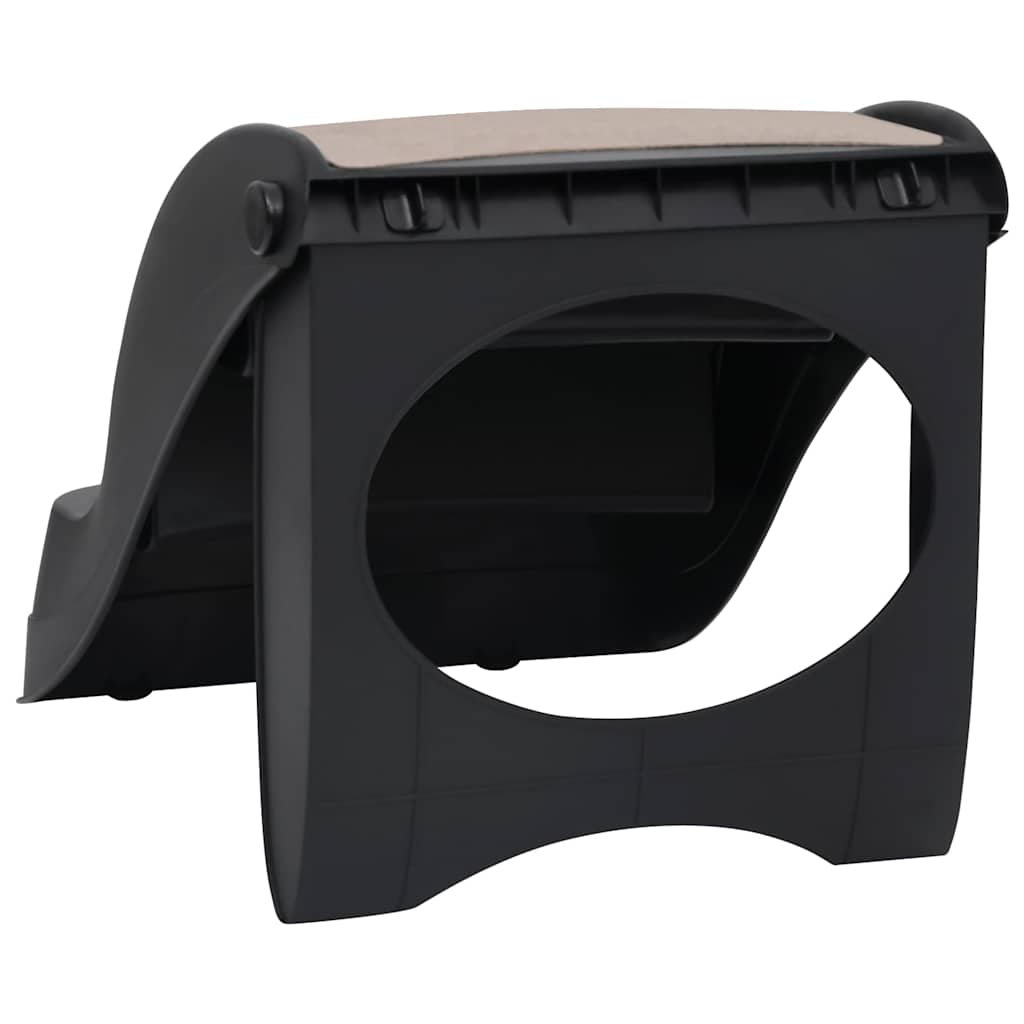 171173 vidaXL Folding 3-Step Dog Stairs Black