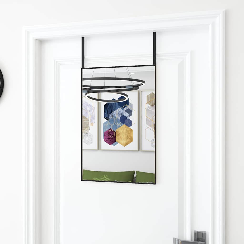 Door Mirror Black 40x60 cm Glass and Aluminium