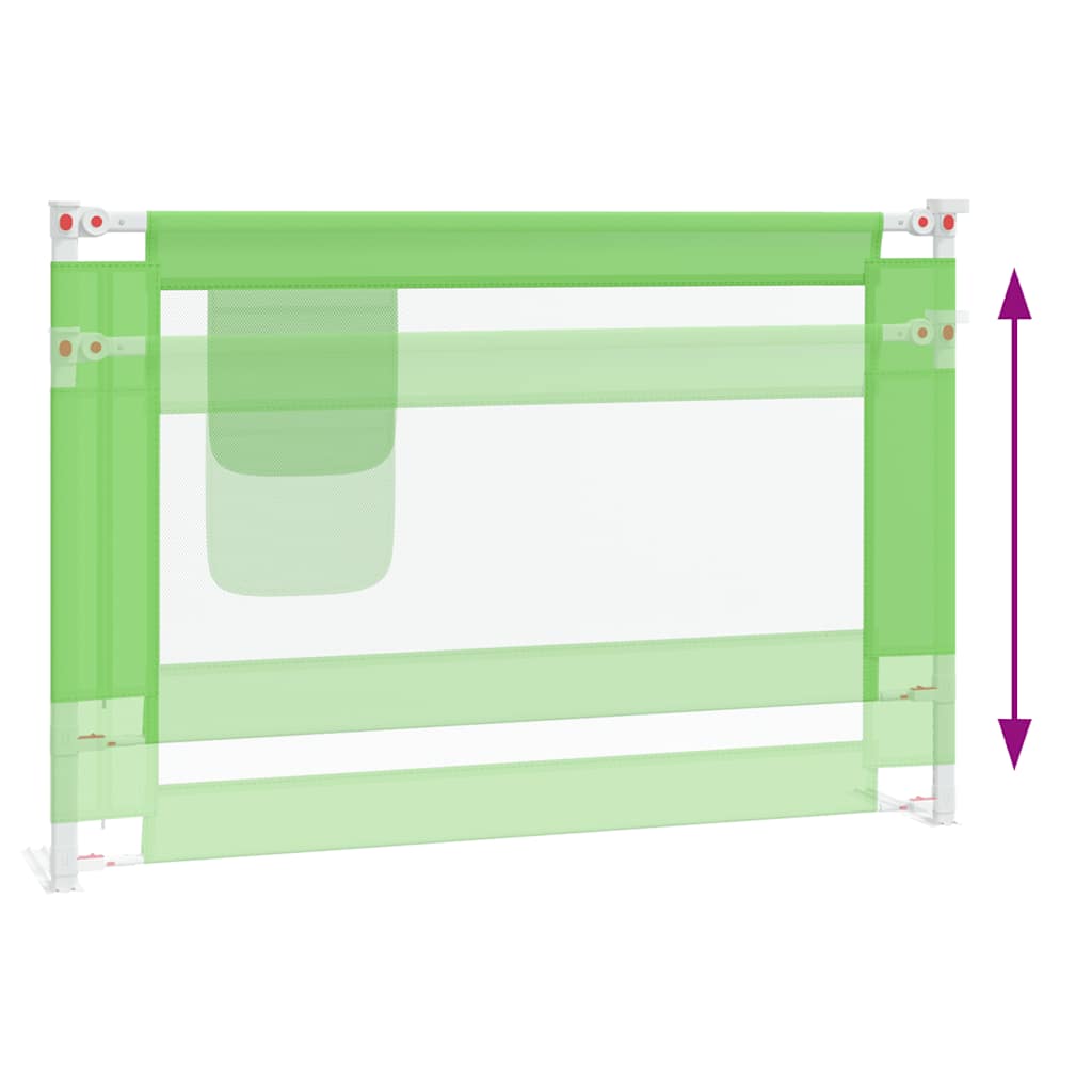 vidaXL Toddler Safety Bed Rail Green 100x25 cm Fabric