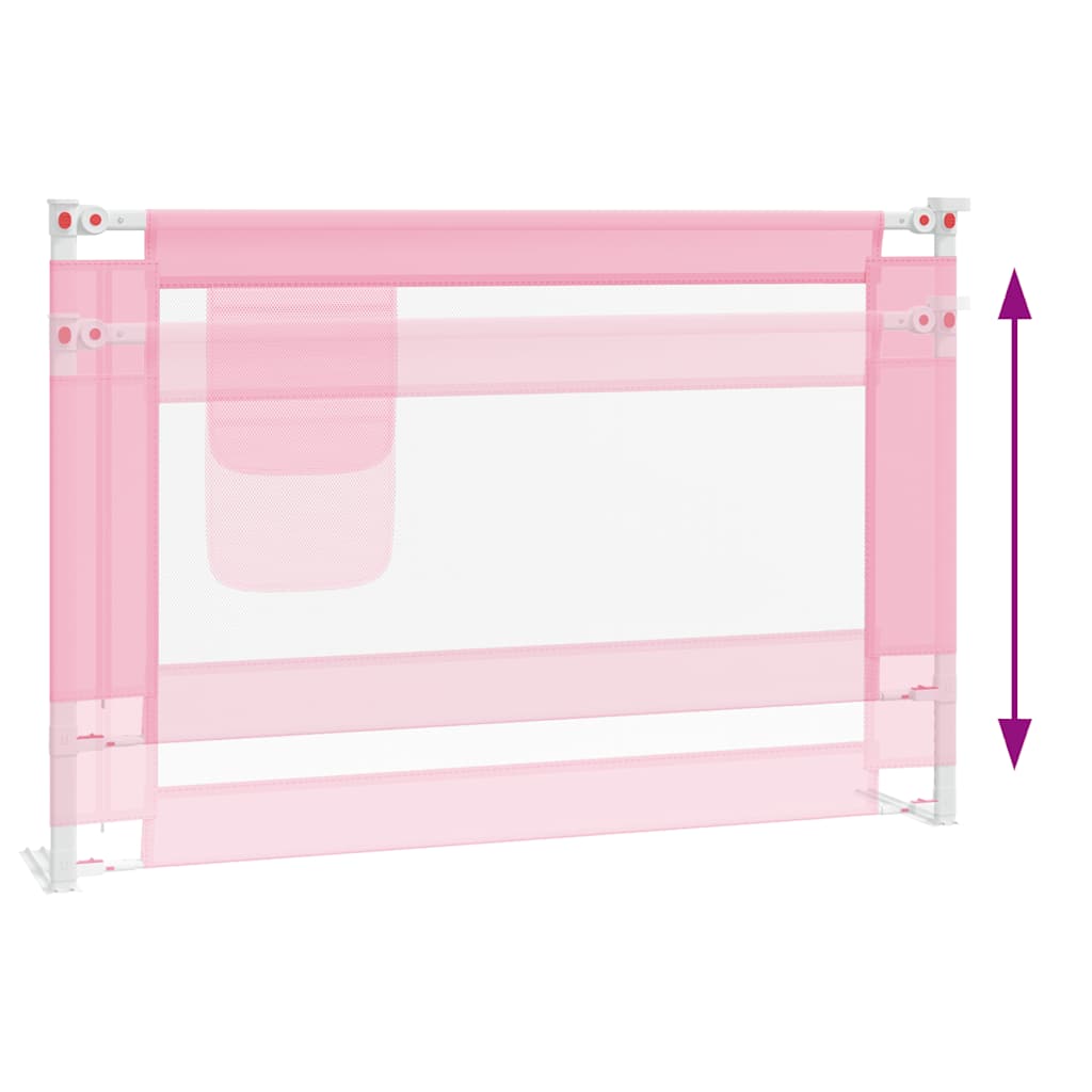 vidaXL Toddler Safety Bed Rail Pink 100x25 cm Fabric