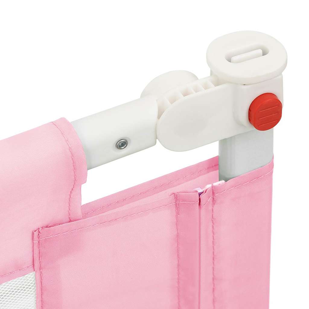 vidaXL Toddler Safety Bed Rail Pink 100x25 cm Fabric