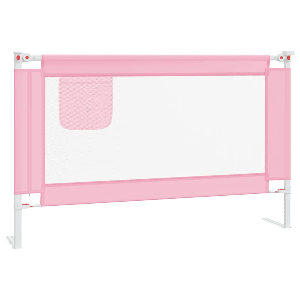 vidaXL Toddler Safety Bed Rail Pink 120x25 cm Fabric