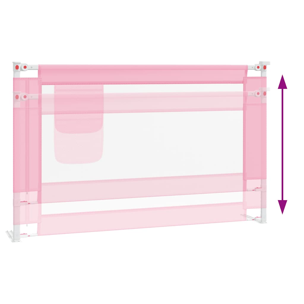 vidaXL Toddler Safety Bed Rail Pink 120x25 cm Fabric