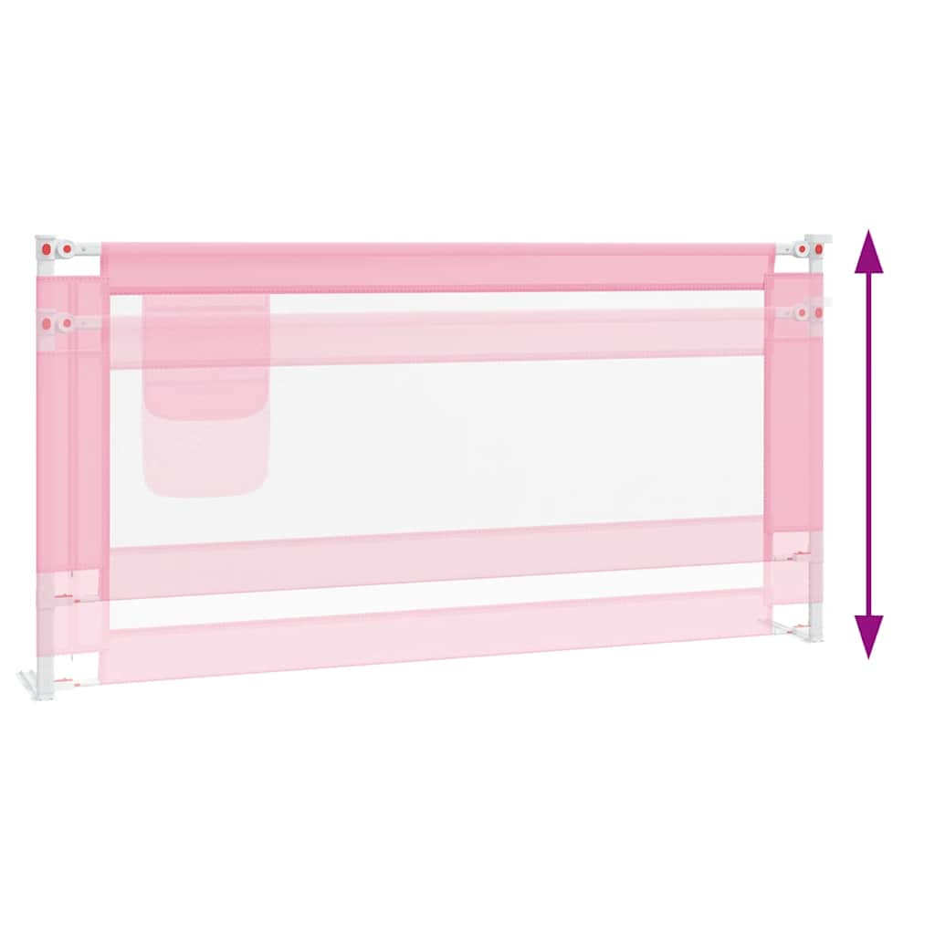 vidaXL Toddler Safety Bed Rail Pink 180x25 cm Fabric