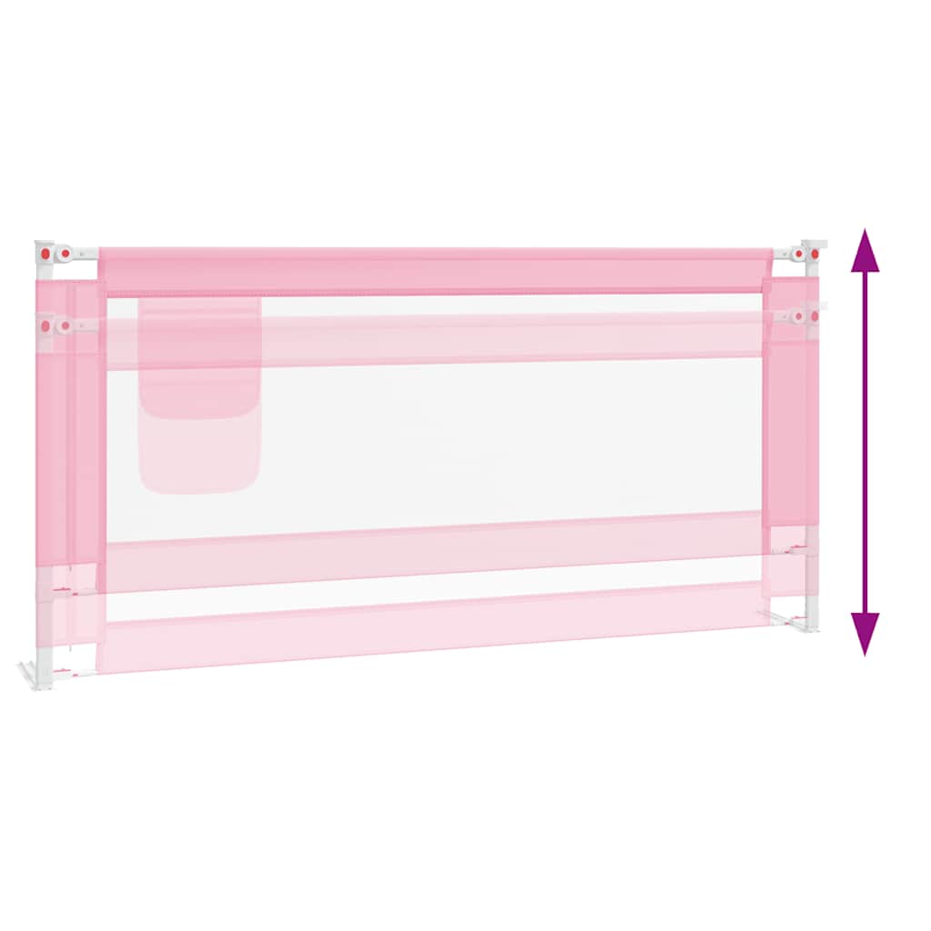 vidaXL Toddler Safety Bed Rail Pink 190x25 cm Fabric