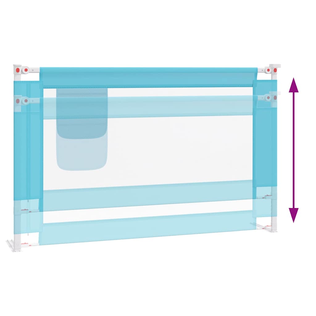 Toddler Safety Bed Rail Blue 120x25 cm Fabric
