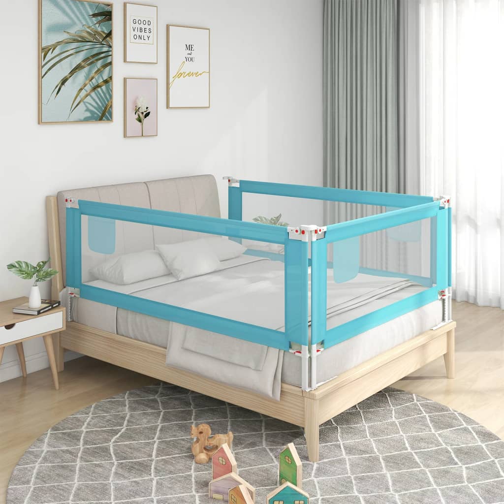 vidaXL Toddler Safety Bed Rail Blue 120x25 cm Fabric