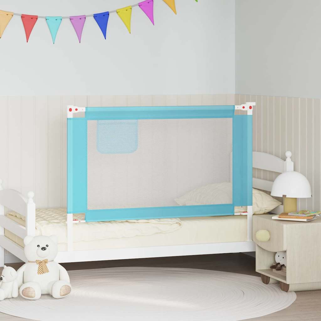 Toddler Safety Bed Rail Blue 120x25 cm Fabric