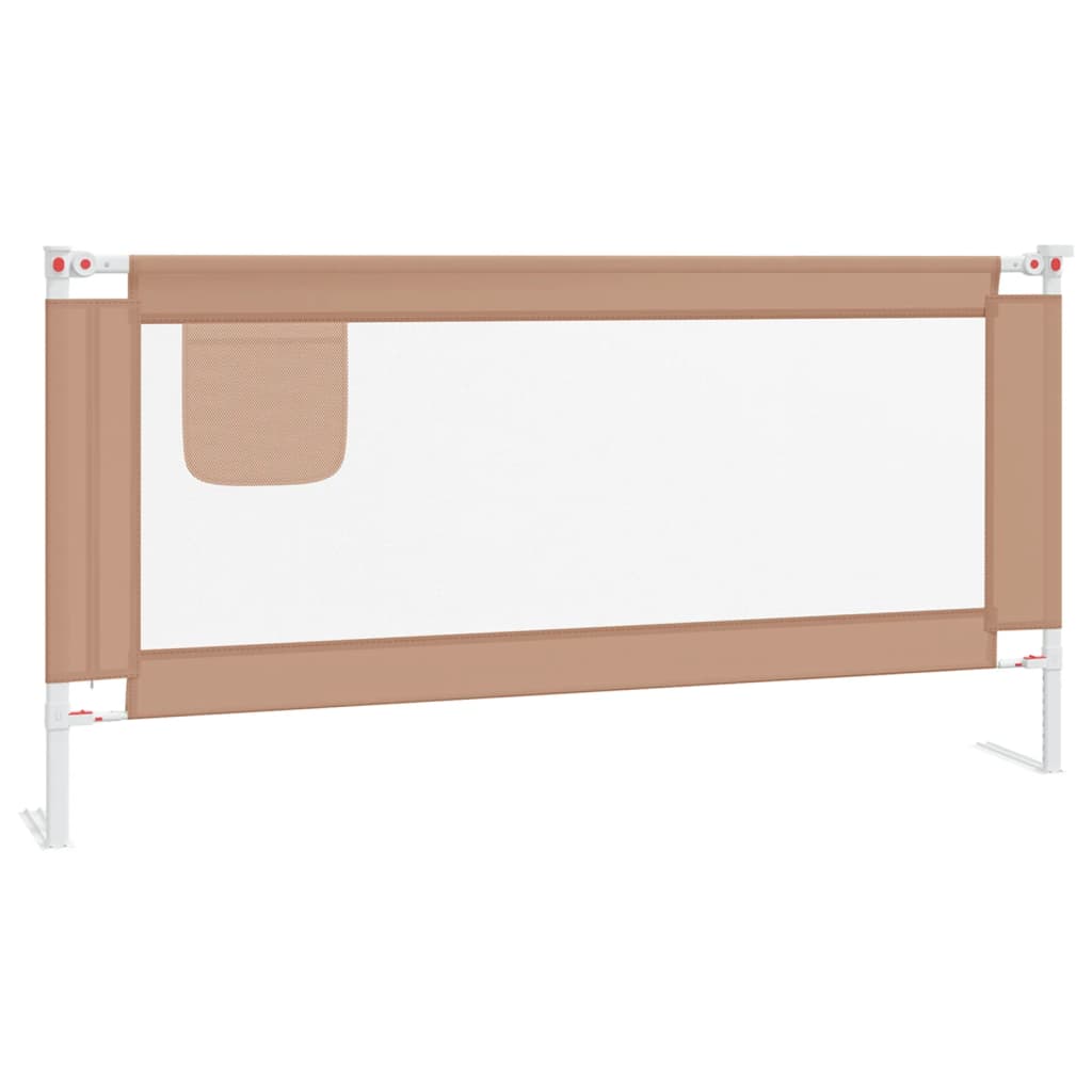 vidaXL Toddler Safety Bed Rail Taupe 180x25 cm Fabric