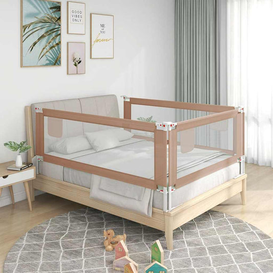 vidaXL Toddler Safety Bed Rail Taupe 190x25 cm Fabric