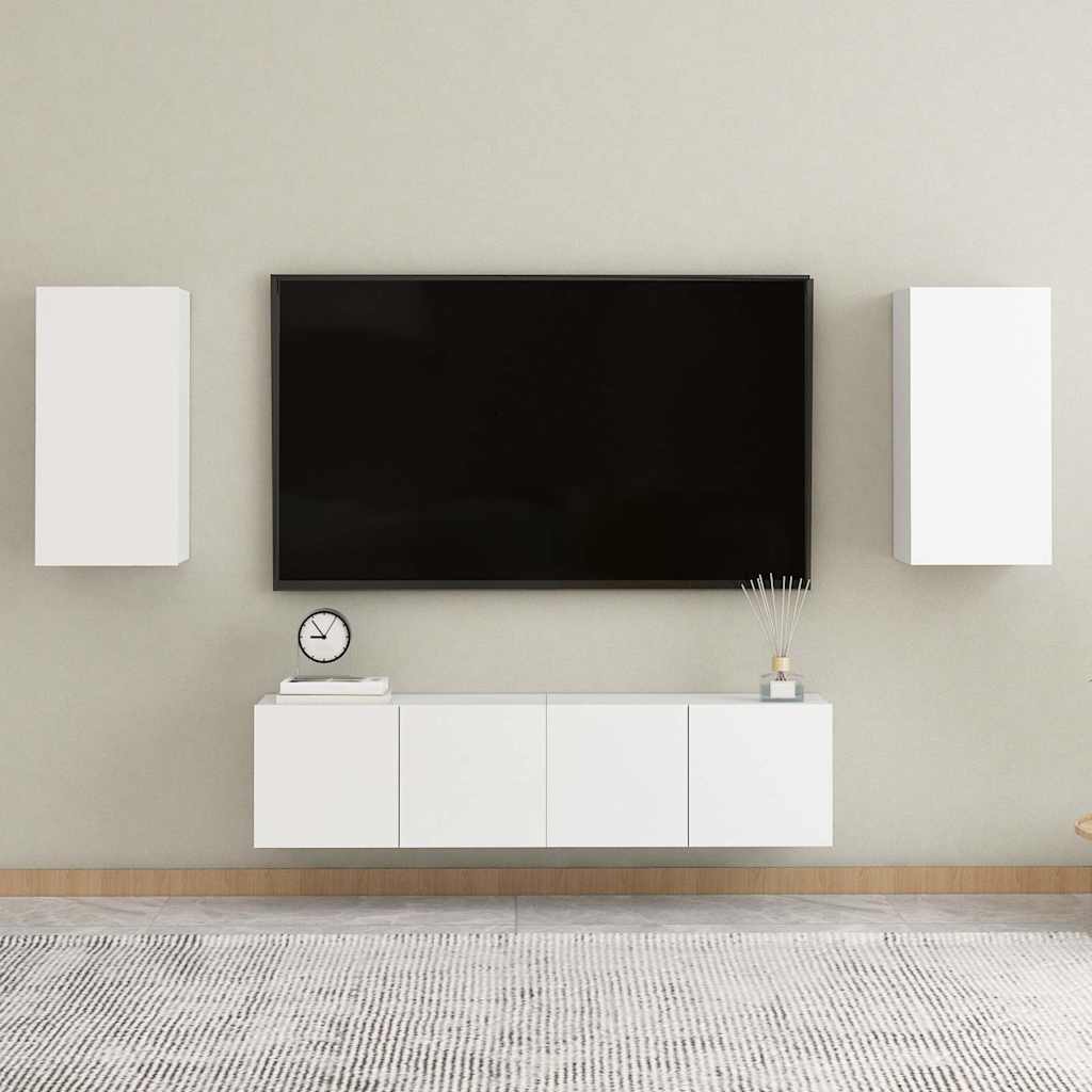 803327 vidaXL 2 Piece TV Cabinet Set White 30,5x30x60 cm Engineered Wood