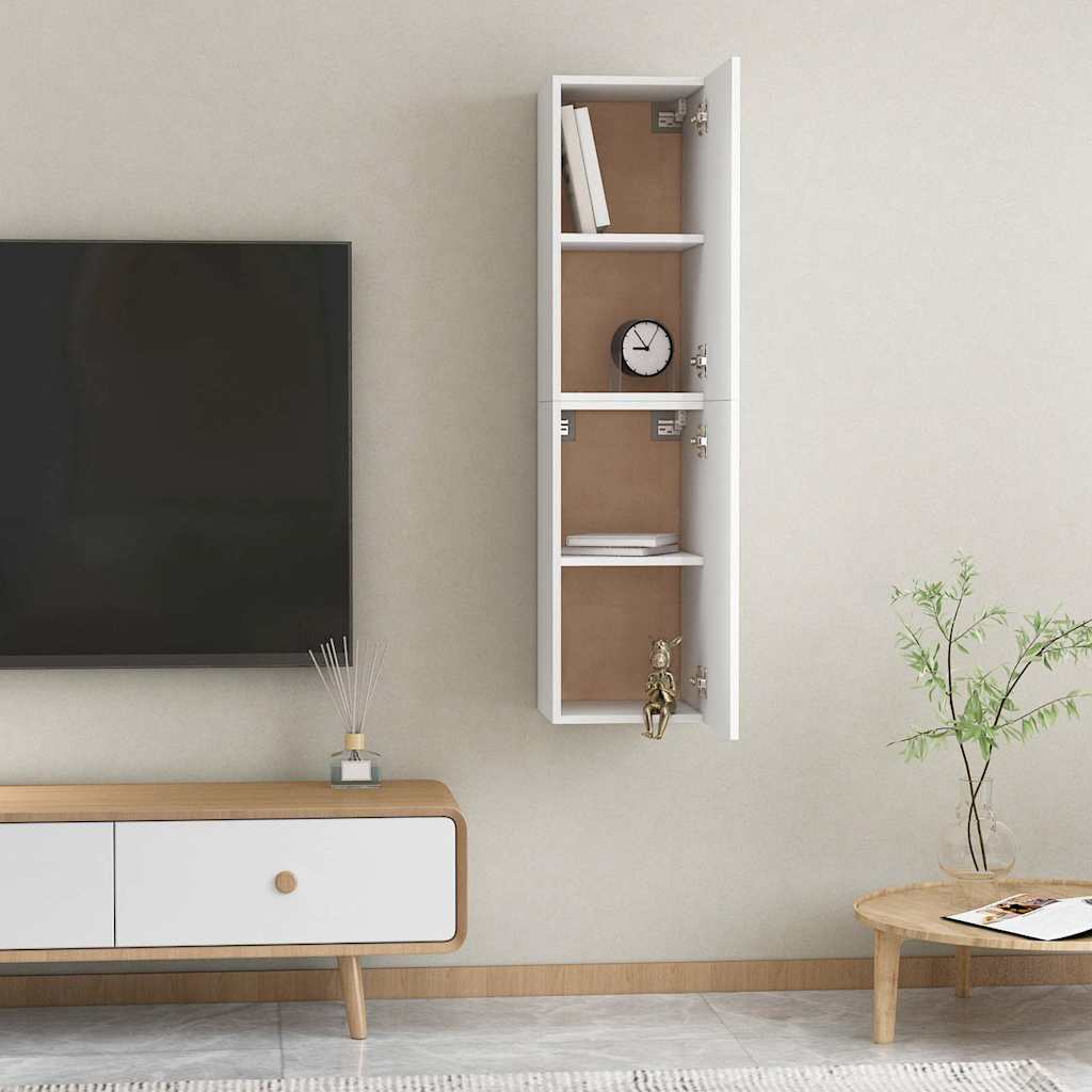 803327 vidaXL 2 Piece TV Cabinet Set White 30,5x30x60 cm Engineered Wood