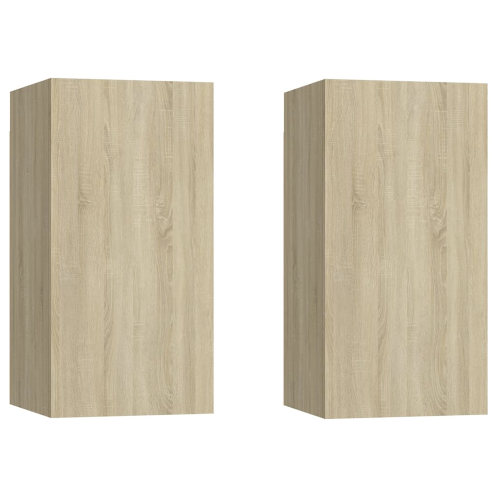 vidaXL TV Cabinets 2 pcs Sonoma Oak 30.5x30x60 cm Engineered Wood