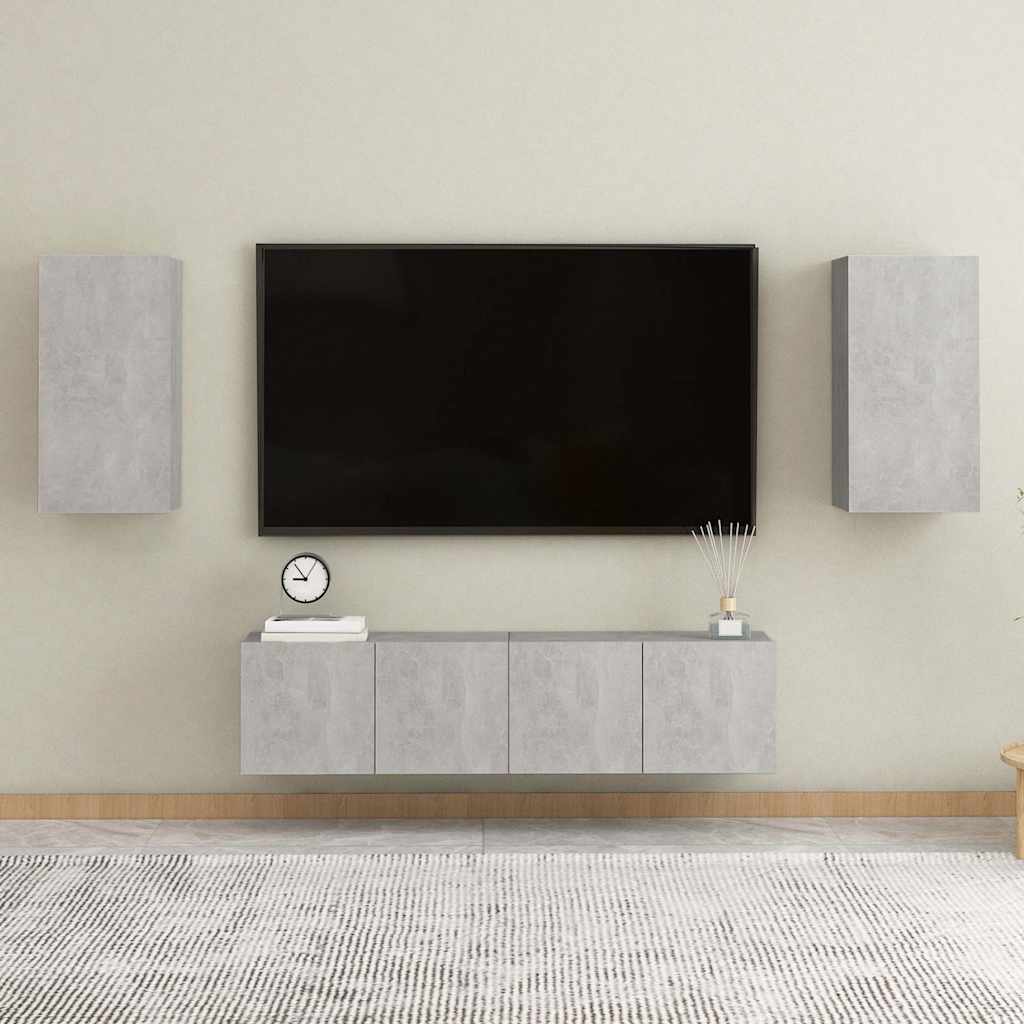 803334 vidaXL TV Cabinet Concrete Grey 30,5x30x60 cm Engineered Wood
