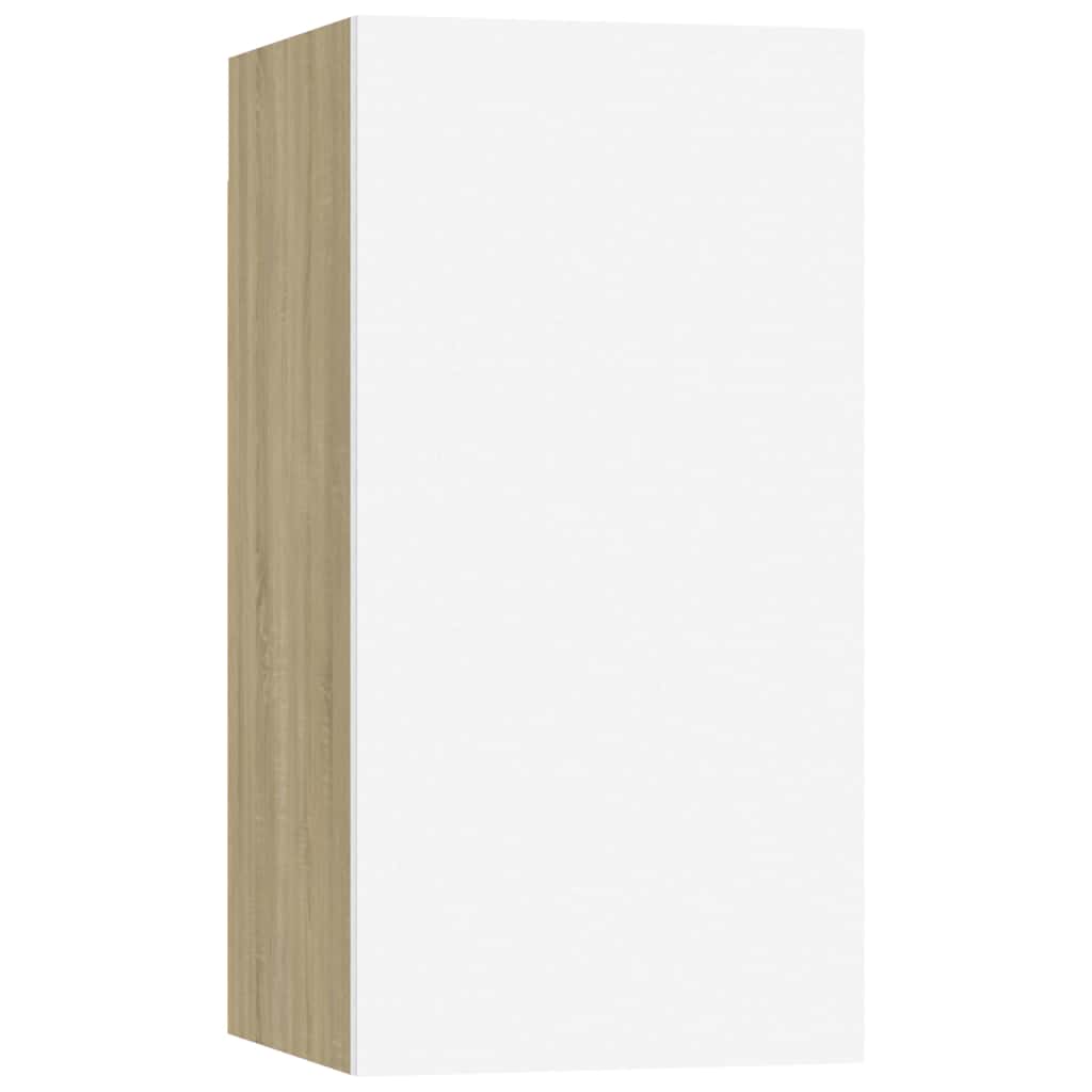 803336 vidaXL TV Cabinet White and Sonoma Oak 30,5x30x60 cm Engineered Wood