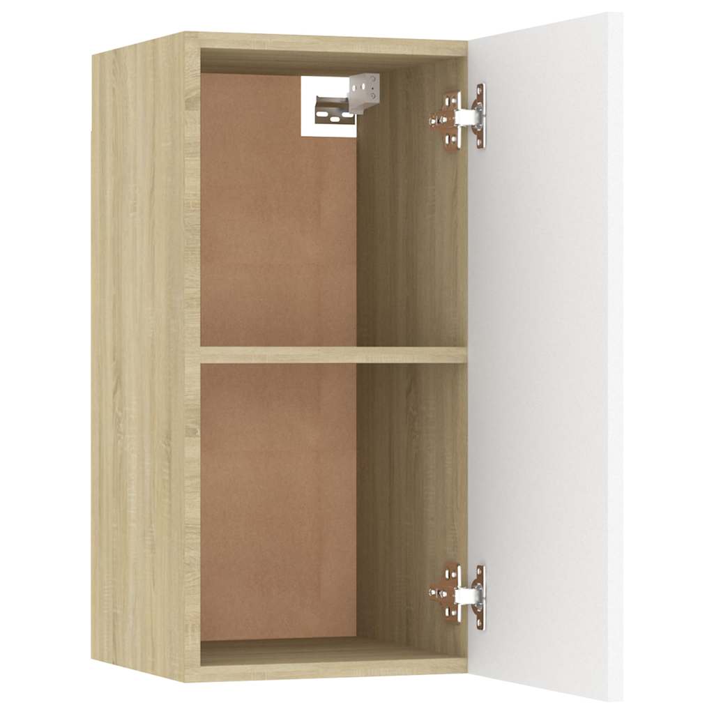 803336 vidaXL TV Cabinet White and Sonoma Oak 30,5x30x60 cm Engineered Wood