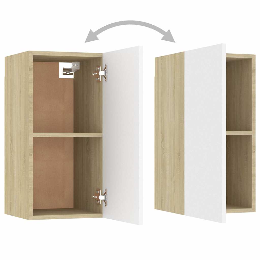 803336 vidaXL TV Cabinet White and Sonoma Oak 30,5x30x60 cm Engineered Wood