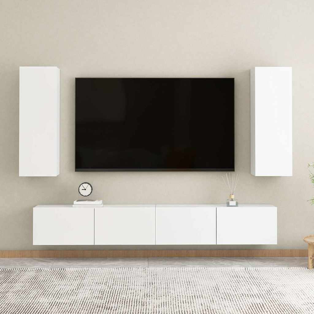 803344 vidaXL TV Cabinet White 30,5x30x90 cm Engineered Wood