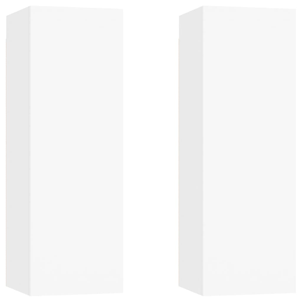 vidaXL TV Cabinets 2 pcs White 30.5x30x90 cm Engineered Wood