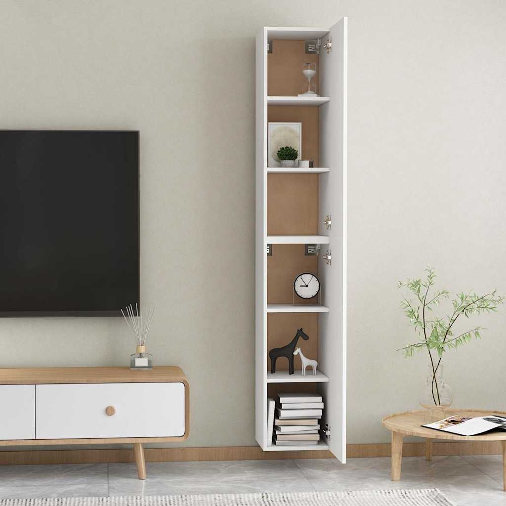 803345 vidaXL 2 Piece TV Cabinet Set White 30,5x30x90 cm Engineered Wood