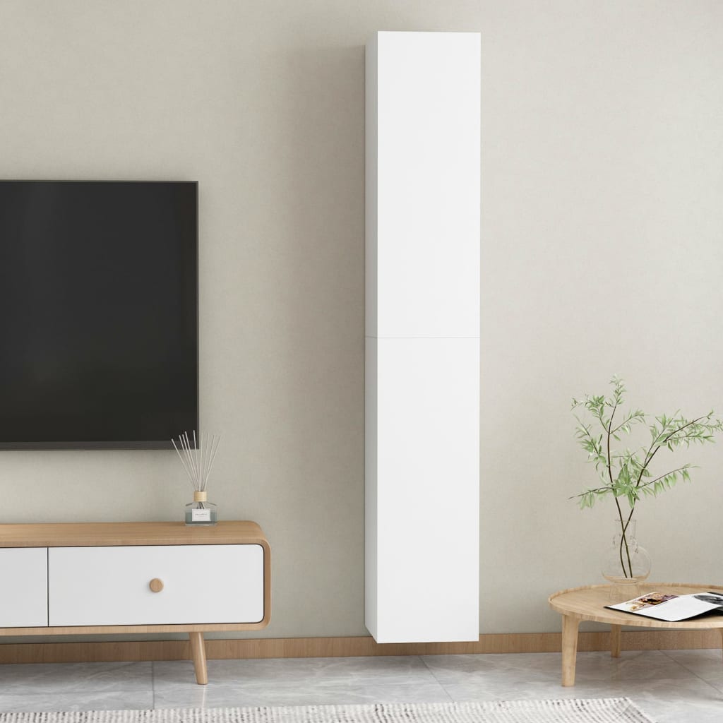 vidaXL TV Cabinets 2 pcs White 30.5x30x90 cm Engineered Wood