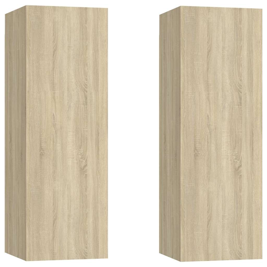 803351 vidaXL 2 Piece TV Cabinet Set Sonoma Oak 30,5x30x90 cm Engineered Wood