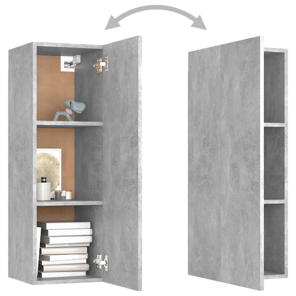 803352 vidaXL TV Cabinet Concrete Grey 30,5x30x90 cm Engineered Wood