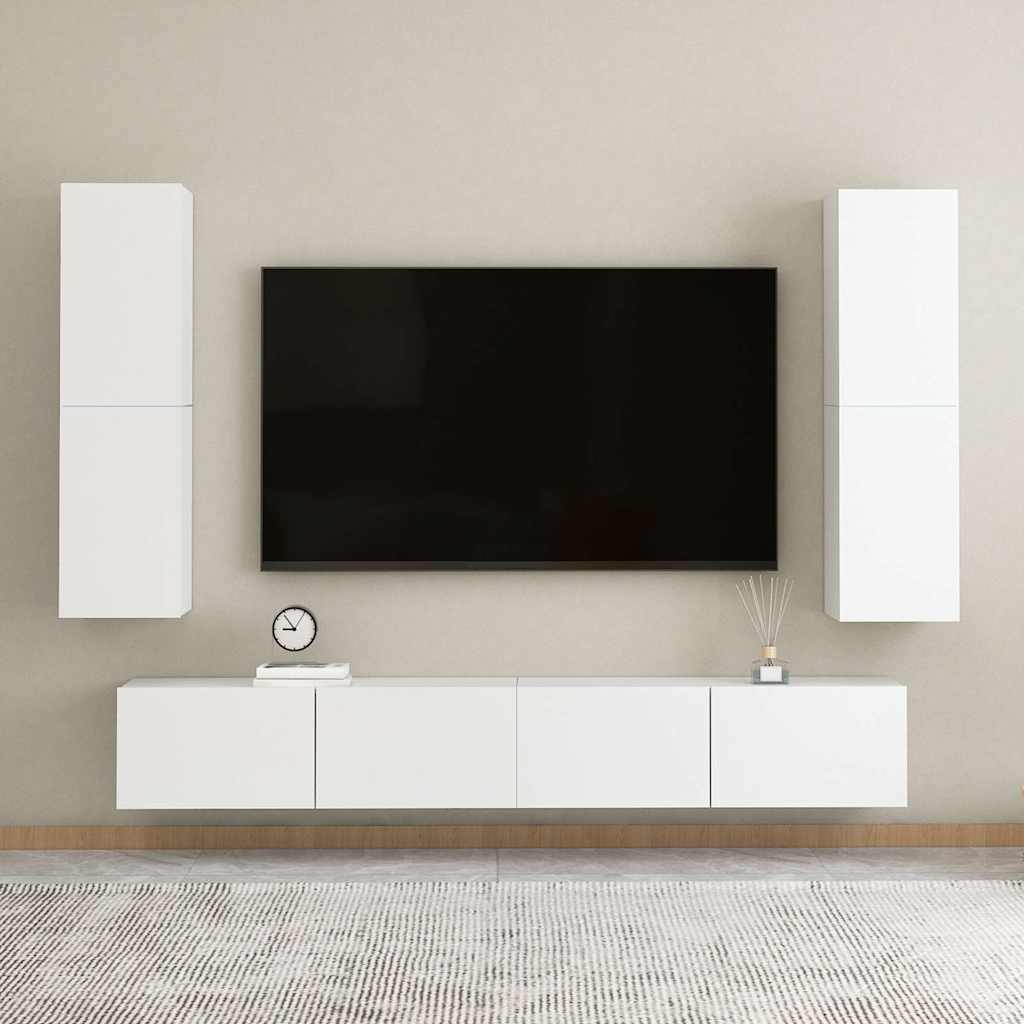 803362 vidaXL TV Cabinet White 30,5x30x110 cm Engineered Wood