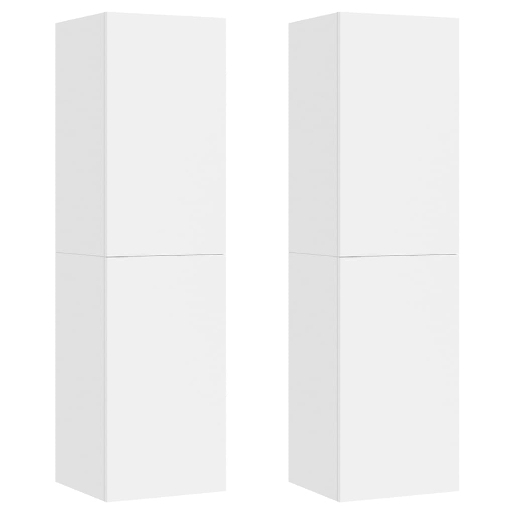 vidaXL TV Cabinets 2 pcs White 30.5x30x110 cm Engineered Wood