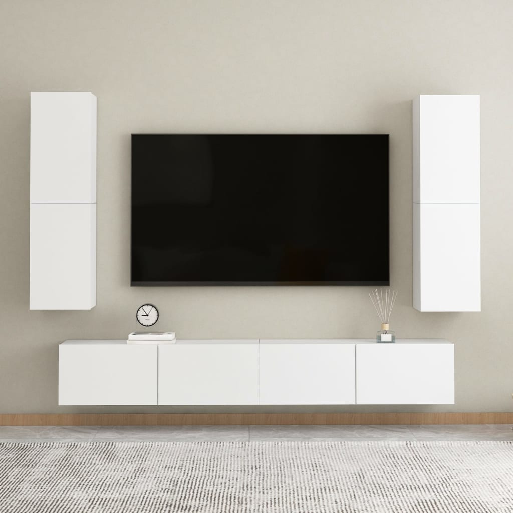 vidaXL TV Cabinets 2 pcs White 30.5x30x110 cm Engineered Wood