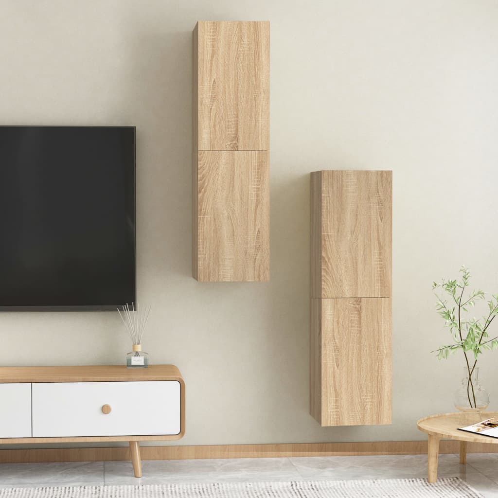 vidaXL TV Cabinets 2 pcs Sonoma Oak 30.5x30x110 cm Engineered Wood