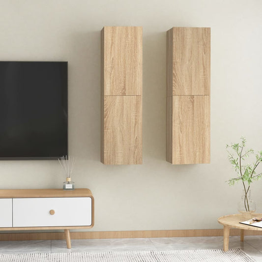 vidaXL TV Cabinets 2 pcs Sonoma Oak 30.5x30x110 cm Engineered Wood